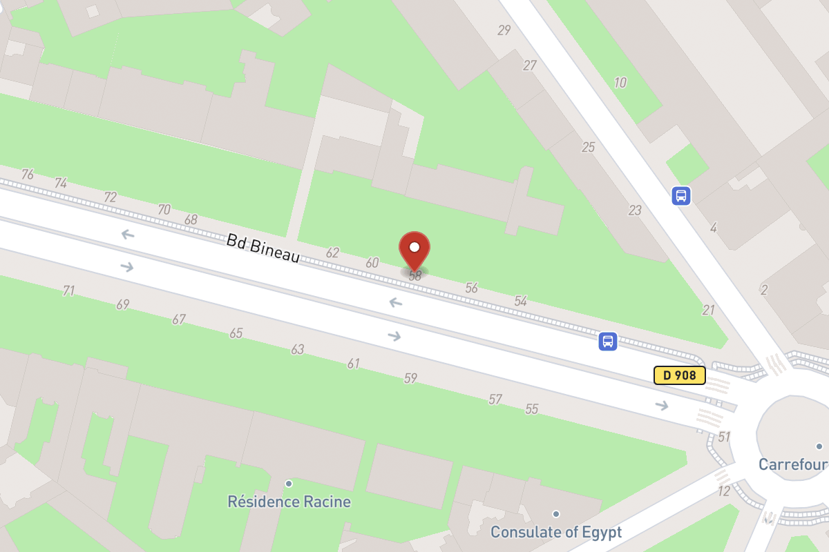Plan de situation — 58 Avenue Bineau
