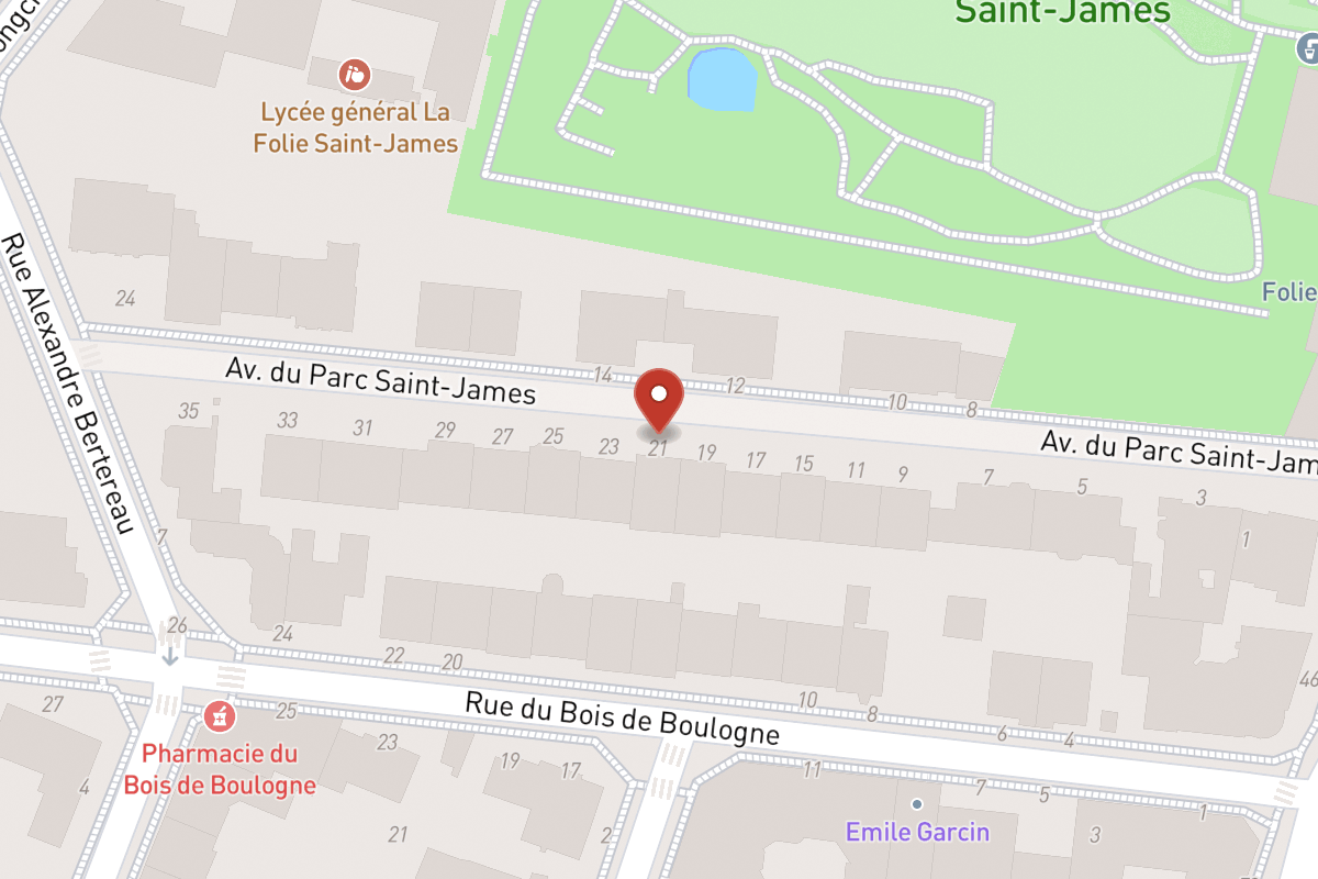 Plan de situation — 21 Avenue du Parc Saint-james