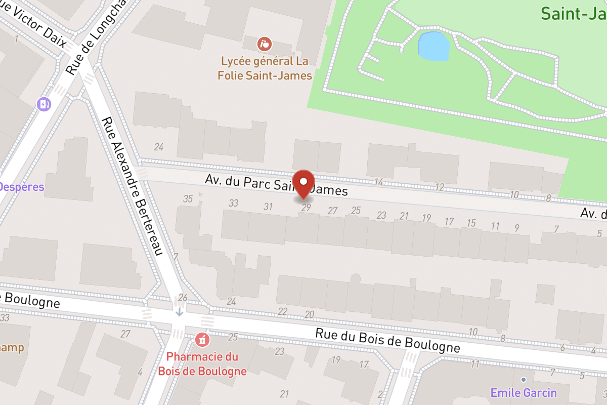 Plan de situation — 29 Avenue du Parc Saint-james