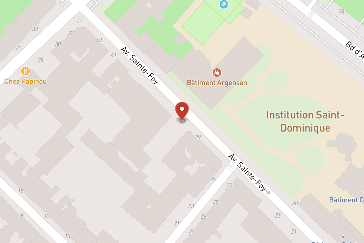Plan de situation — 33 Avenue Sainte-Foy