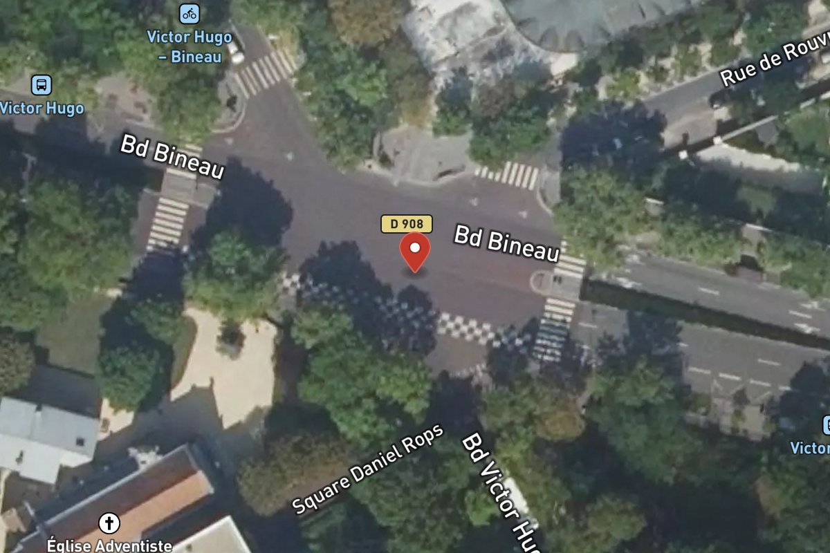 Vue satellite — 36 Boulevard Victor Hugo