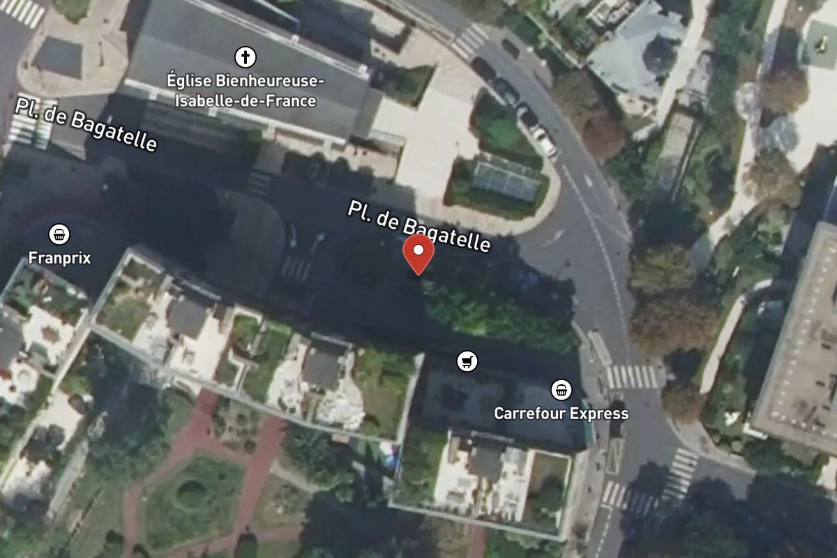 Vue satellite — 1 Place de Bagatelle