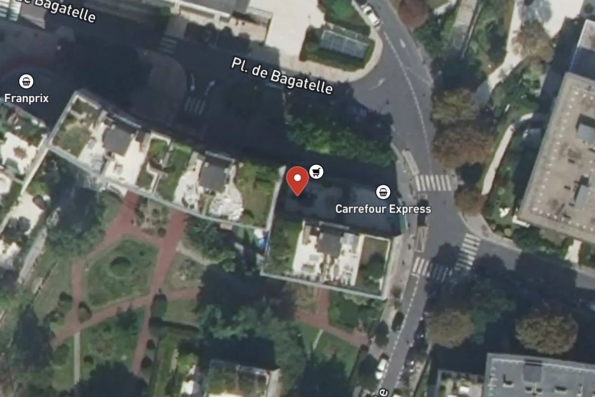 Vue satellite — 3 Place de Bagatelle
