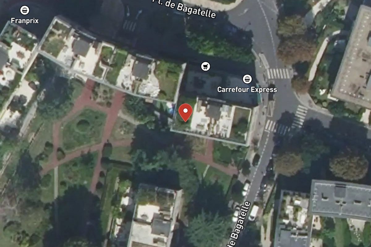 Vue satellite — 4 Place de Bagatelle