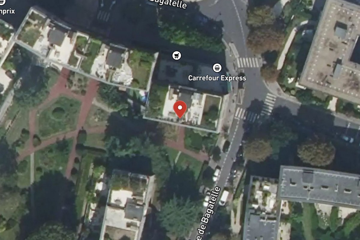 Vue satellite — 5 Place de Bagatelle