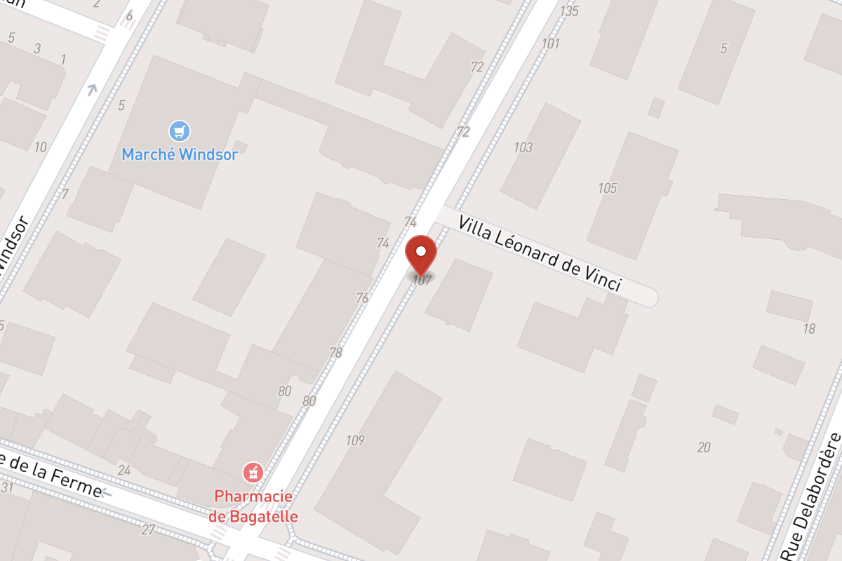 Plan de situation — 107 Rue de Longchamp