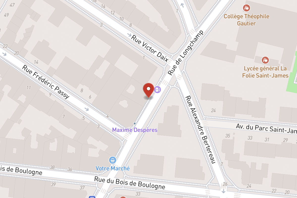 Plan de situation — 50 Rue de Longchamp