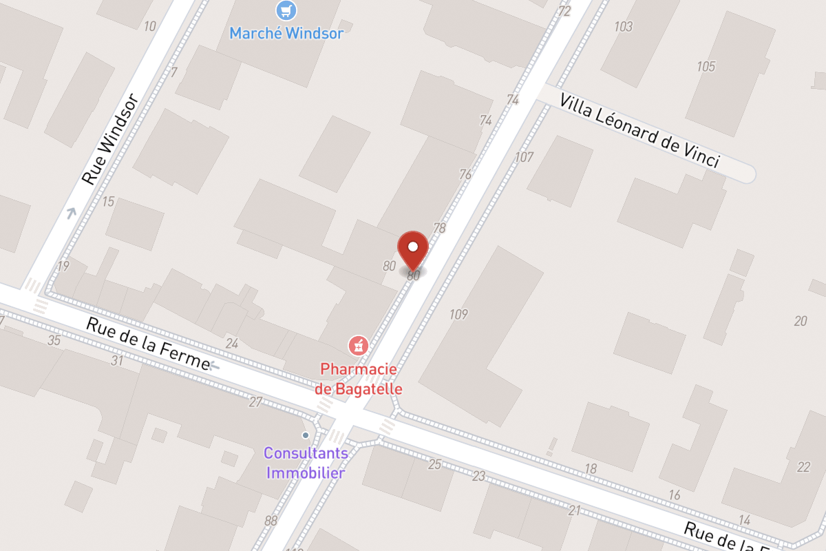 Plan de situation — 80 Rue de Longchamp