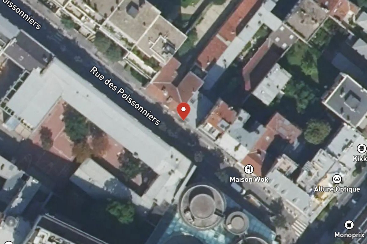 Vue satellite — 10 Rue des Poissonniers