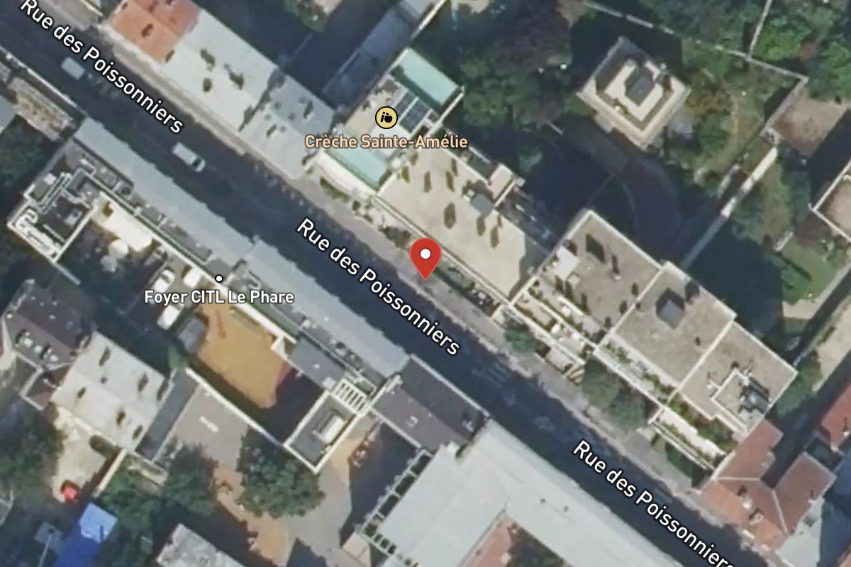 Vue satellite — 20 Rue des Poissonniers