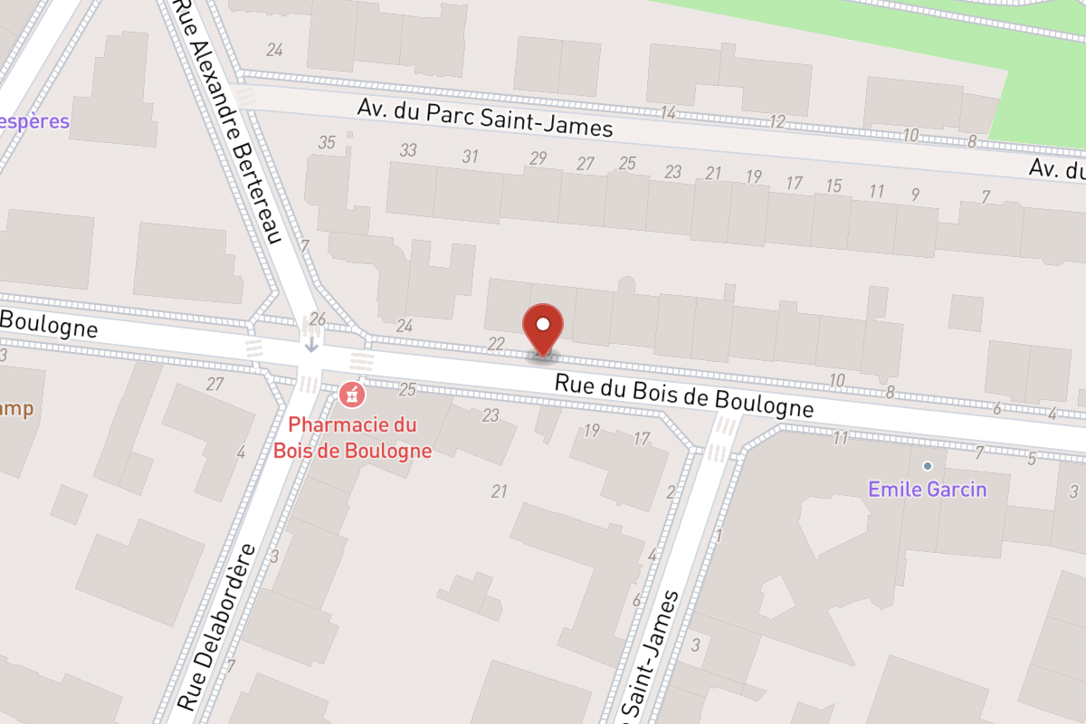 Plan de situation — 20 Rue du Bois de Boulogne