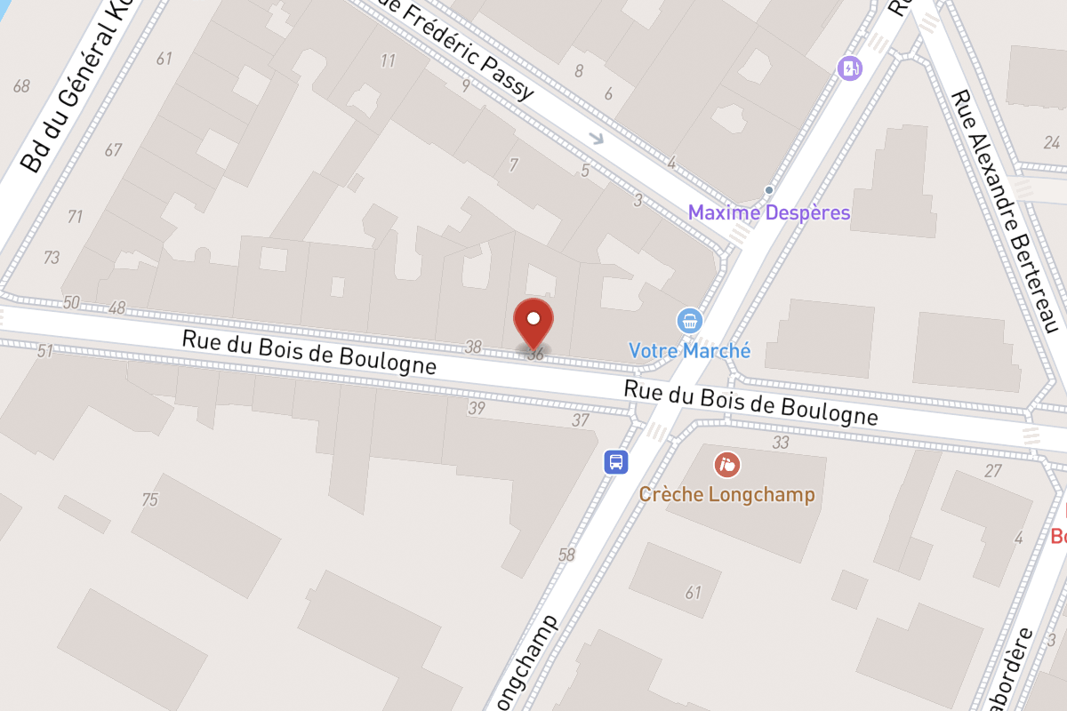 Plan de situation — 36 Rue du Bois de Boulogne