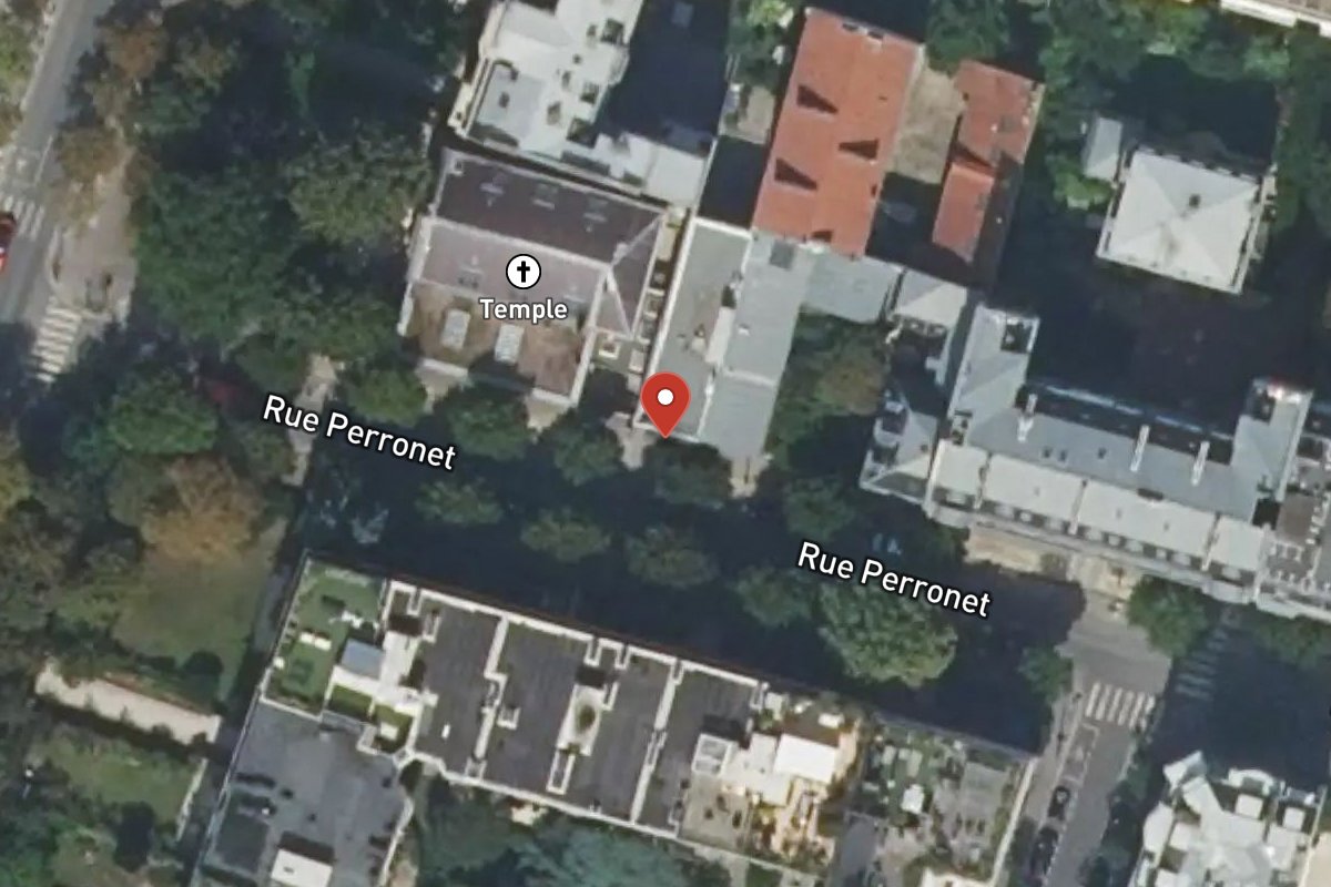 Vue satellite — 58 Rue Perronet
