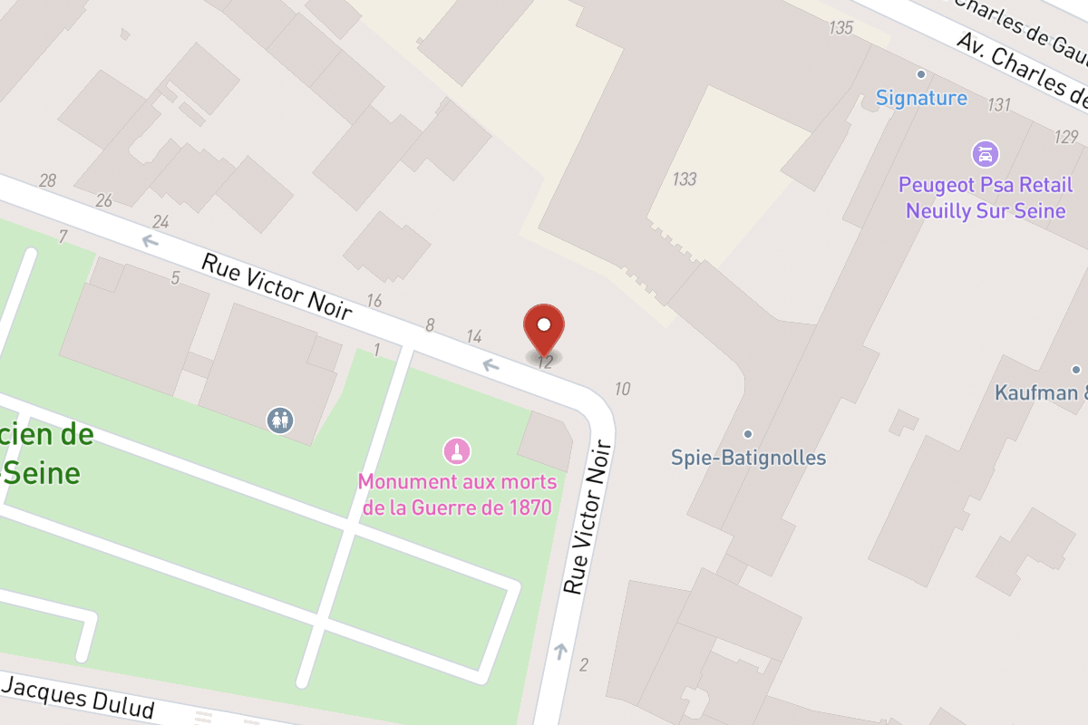 Plan de situation — 12 Rue Victor Noir