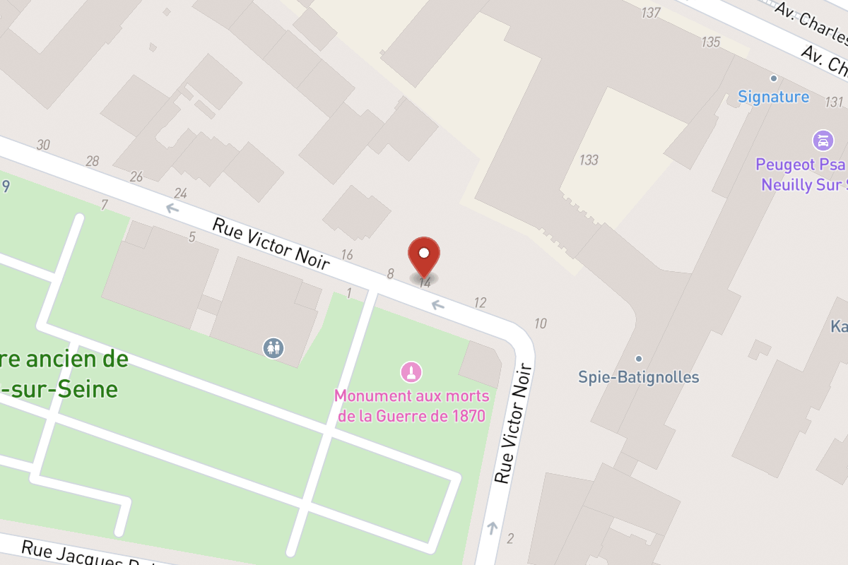 Plan de situation — 14 Rue Victor Noir