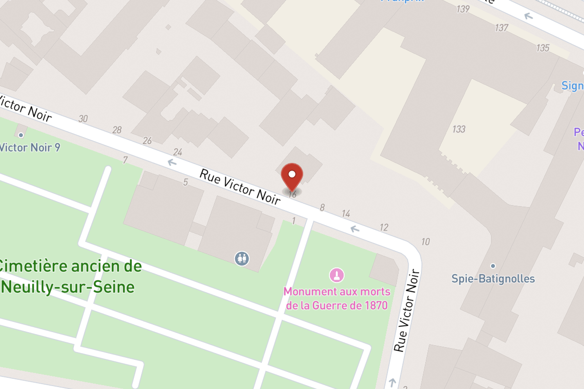 Plan de situation — 16 Rue Victor Noir