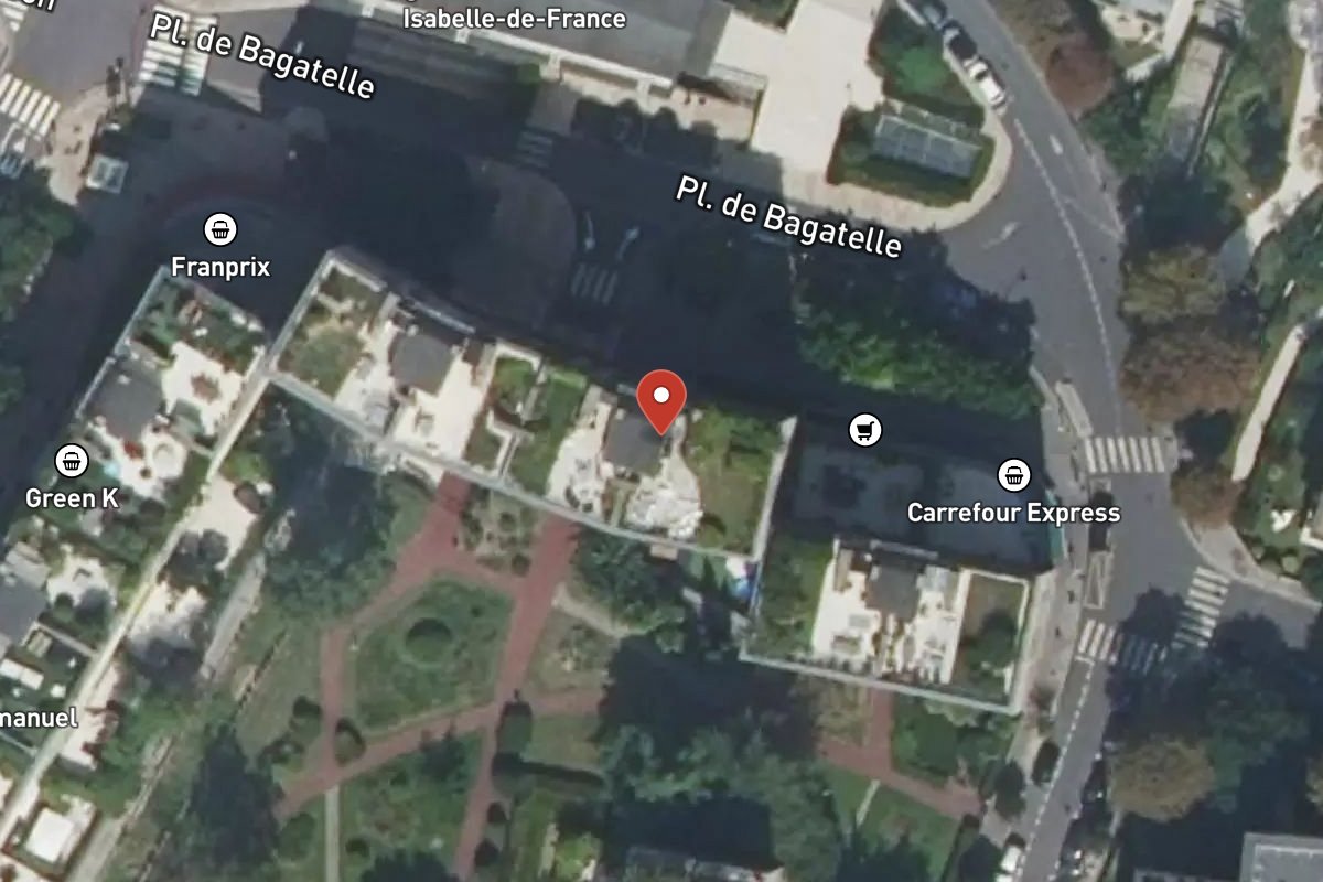 Vue satellite — Place de Bagatelle