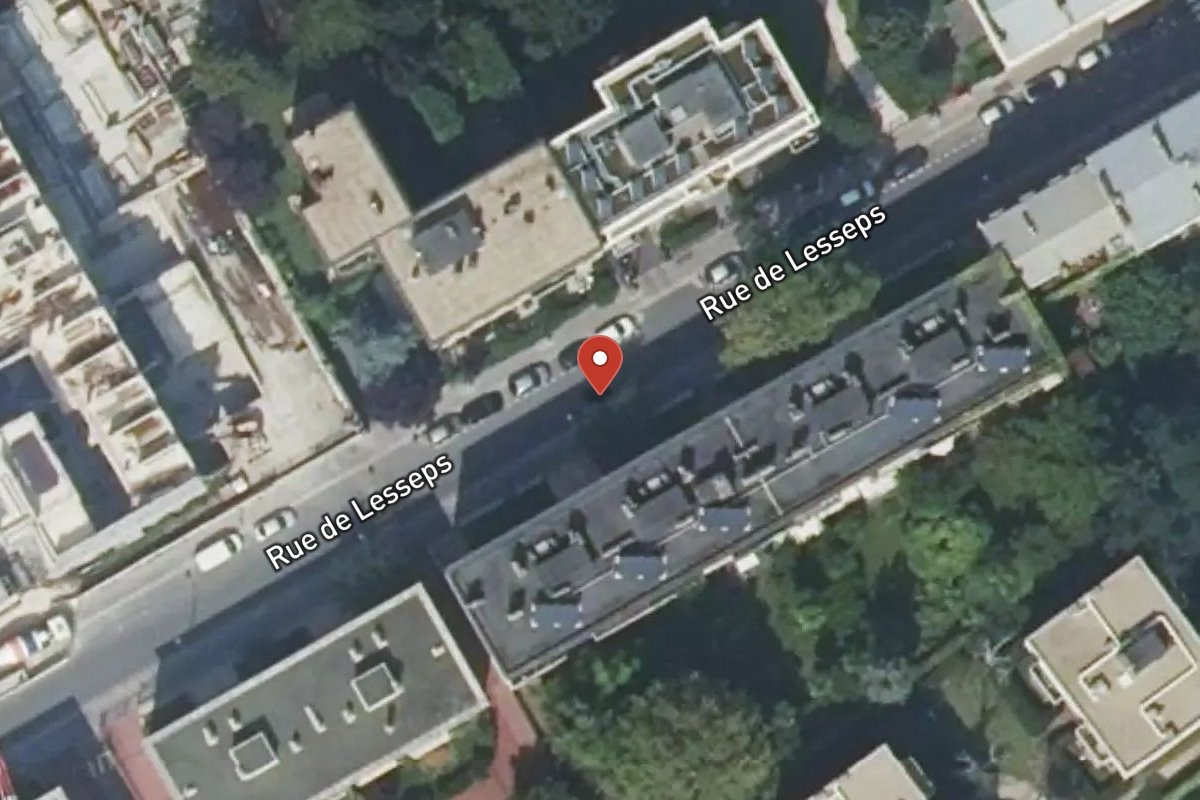 Vue satellite — Rue de Lesseps