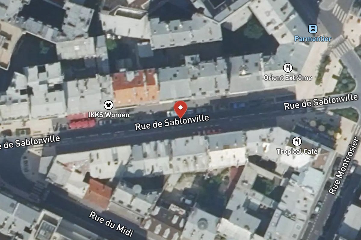 Vue satellite — Rue de Sablonville