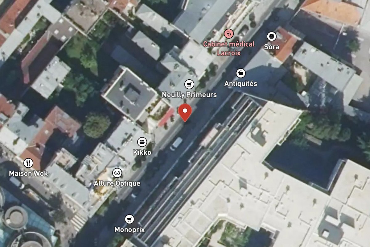 Vue satellite — Rue des Huissiers