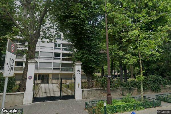 Vue Google Street View du 104 Avenue Bineau