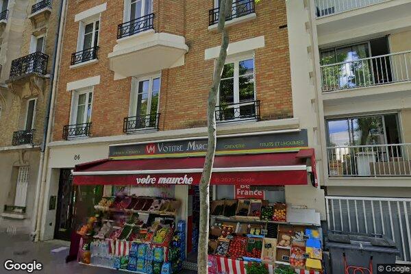Vue Google Street View du 86 Rue de Chézy
